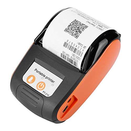 Label Printer, Wireless Bluetooth Receipt Thermal Printer, Portable Personal Bill Printer, Handheld Mini USB POS Printer, Compatible with Android/iOS/PC/Windows(Orange) 2