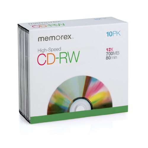 Memorex 700MB/80-Minute 12X CD-RW Media (10-Pack with Slim Jewel Cases) 2
