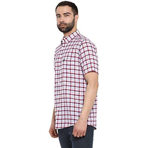 Red Tape Men's Checkered Regular fit Casual Shirt (RSH8778_Red XL) 3