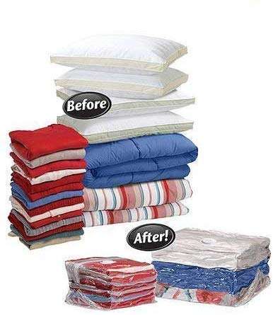 LIGHT VIEW Space Saver Saving Storage Vacuum Seal Compressed Organizer Bag L 80x120cm 4