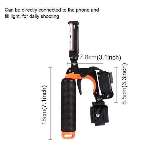 3 in 1 Pistol Trigger Set (Shutter Trigger + Phone Clamp + Floating Hand Grip Diving Buoyancy Stick) with Adjustable Anti-lost Strap & Screw & Tripod Adapter for iPhone, Galaxy, Sony, and other Smartp 6