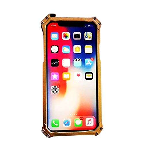 QLT Case Compatible with iPhone 12 Case,Brass Parts Design,Industrial Style of The Last Century,Metal Back Plate The Best Gift (Size : for iPhone 12 pro) 3