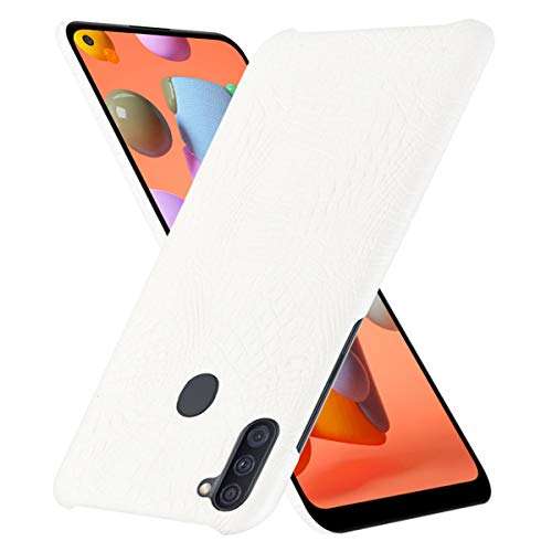 Galaxy A11 Case, Gift_Source Premium Crocodile Pattern PU Leather Case Slim Fit Hard PC Back Cover Protective Cell Phone Cases for Samsung Galaxy A11 (US Version) 6.4 [White] 4