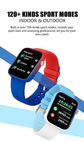 French Connection POP FIT Full Touch Smartwatch with Silicon Band, 1.8'' Large Display, Bluetooth Calling, 120+ Sport Modes, Heart Rate Monitor, Sleep Monitor, Multiple Watch Faces - FCSW02-D 6