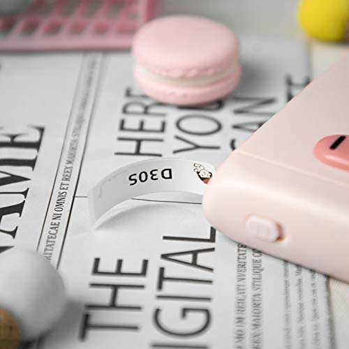 URESHIIEN Label Maker Portable Bluetooth Wireless Label Printer with 1 Roll Adhesive Label Thermal Paper Name Price Expiration Date Sticker Tag Printer for Home Office and Store Organization (Pink) 3