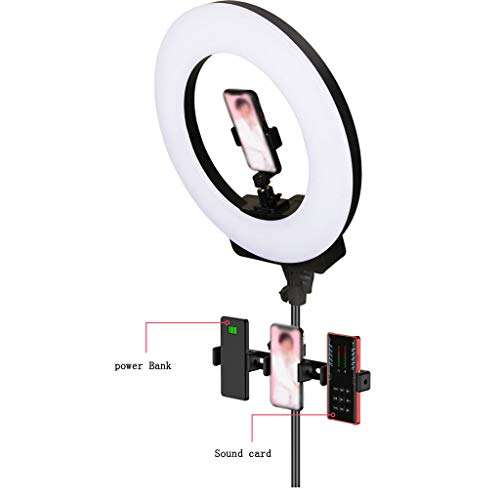 Ring light 18-inch Photography, with Bracket Fill Light, Selfie Beauty Skin Rejuvenation Light, with LED high-Definition Display, Support for External Shooting with Lithium Battery 6