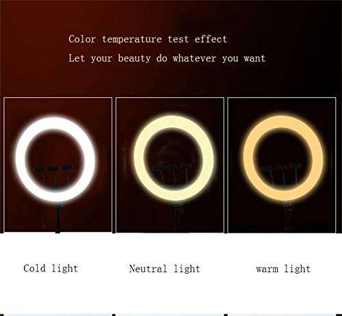 DTNSSTB 26cm LED Ring Light 3 Lights Mode 360 Degree Rotating USB for Makeup Video Shooting Photography Lighting 3