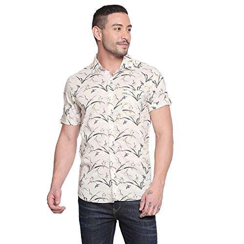 MUFTI Fawn Half Sleeves Floral Printed Shirt 2