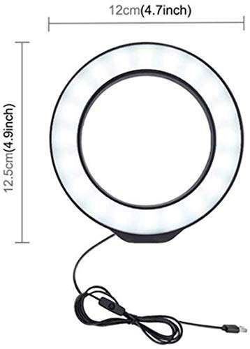 Hayfive Flashes Table lamp Rechargeable Flexible USB Table Lamp Brightness Controllable Three-Touch Dimming Storage Pen Phone Holder Touch Ring Light (Color : Blue) Ringlight Flashes (Color : 01) 3