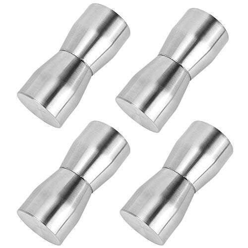 MAGT Door Handle, 4pcs Stainless Steel Durable Glass Door Pull Knobs for Home Bathroom Office Silver 5