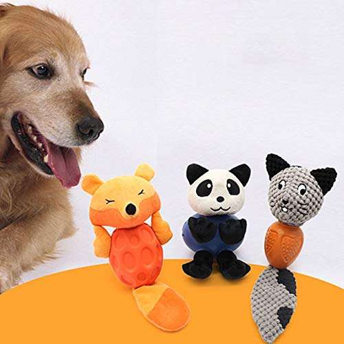 junshi11 Mini Plush Animal Toy Set,Cartoon Shape Plush Doll Molar Teeth Cleaning Dog Toy Interactive Pet Supplies-Stuffed Animal Toys C 4