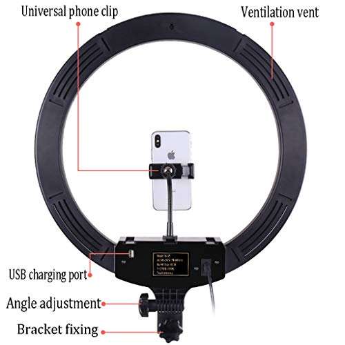 LBBL Ring Light Tripod, 18 Inch Lazy Bracket 3 Mobile Phone Holders 3 Light Modes USB Rechargeable Wireless Remote for Makeup Selfie Photography Live Streaming 4