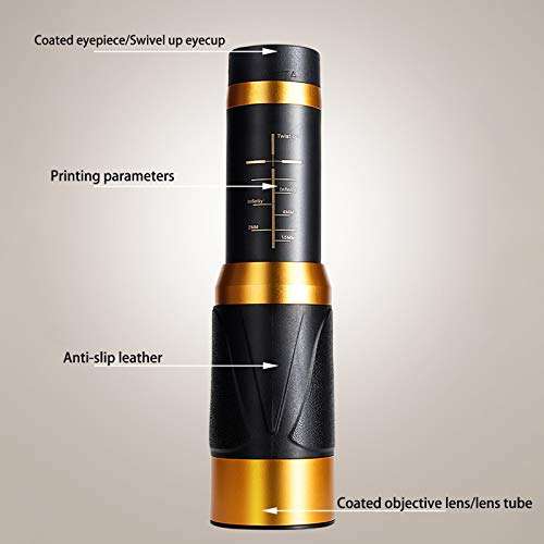 ALLWIN 45X60 HD Monocular Telescope, Zoomable BAK4 Telescope Phone Binoculars Micro Night Vision Telescope with Smartphone Holder Tripod for Hunting Camping Trip Travelling Bird Watching 6