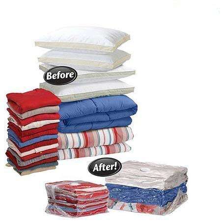 EVONTE Reusable Vacuum Compressed Space Saver Storage Bag Ideal for Storing Clothes and Travelling Vacuum Bag (70 cm x 100 cm,Set of 3,Multi-Color) 3