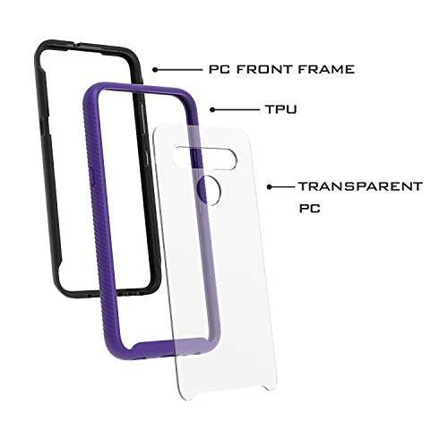 UNC Pro 2 in 1 Cell Phone Case for LG K61, Heavy Duty Full Edge Protection Hybrid Shockproof Bumper Case Cover, Purple&Black 6