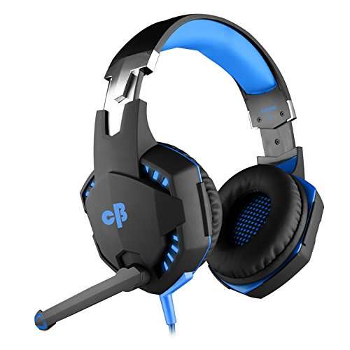 Cosmic Byte Over the Ear Headsets with Mic & LED - G2000 Edition (Black/Blue) Rubberized Texture 3
