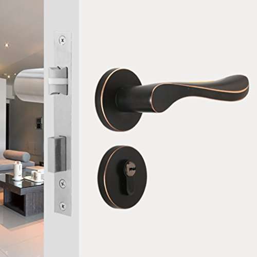 YFMMM Home Bedroom Silent Hardware Door Lock Indoor Bathroom Room zinc Alloy Hardware Handle Lock for Optimal Security Hardware Locks 6