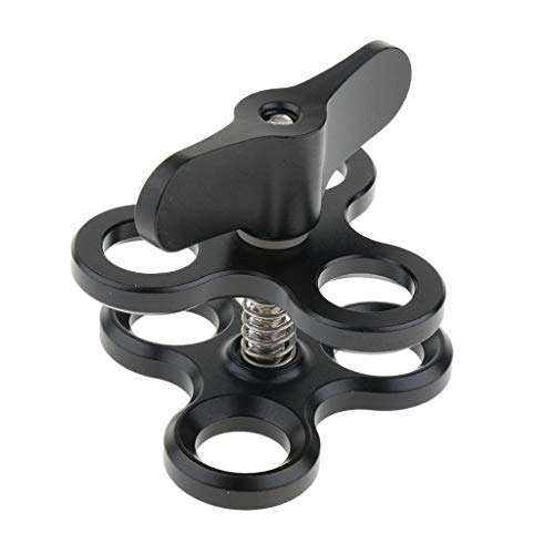 D DOLITY 1Inch Standard Ball Clamp with Cut Outs for The 1inch Ball Underwater Light Arm System Black 3