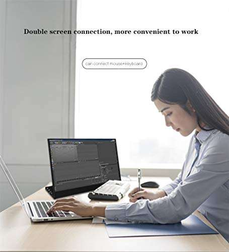 15.6 Inch Portable Monitor, Touch Screen,1920x1080P FHD IPS Screen,L Shape HDR Ultra-Thin Gaming Office Expand Dual Monitor with Type-C USB HDMI for Mobile Laptop Xbox PS4 PC Phone 5