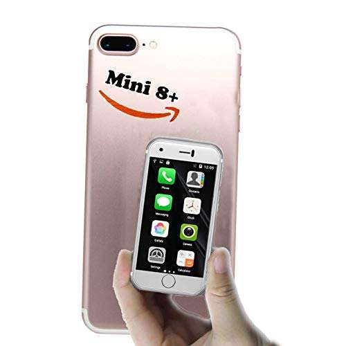 Mini Smartphone iLight 8+ World's Smallest 8Plus Android Mobile Phone, Super Small Tiny Micro 2.4" Touch Screen, 8S Design, Global Unlocked Great for Kids Tiny iPhone Look Alike 5