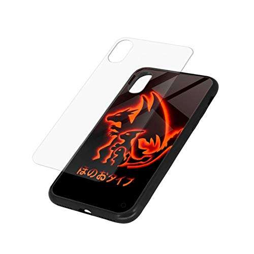 Fire Charizard Mobile Phone Case (for iPhone Xr Series) TPU Softened Tempered Glass Cover Skin Protective Phone Complete Protective Cover 5