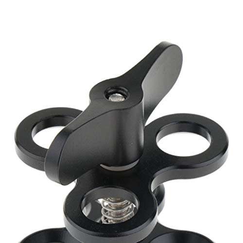 D DOLITY 1Inch Standard Ball Clamp with Cut Outs for The 1inch Ball Underwater Light Arm System Black 4