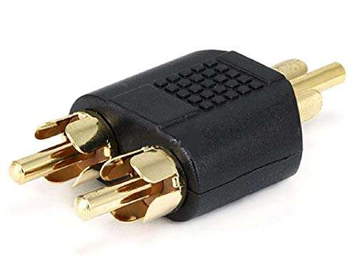 FEDUS RCA Male Plug to 2X RCA Male Plug Splitter Adapter Convered AV Video Y Splitter Cable Adaptor - 3