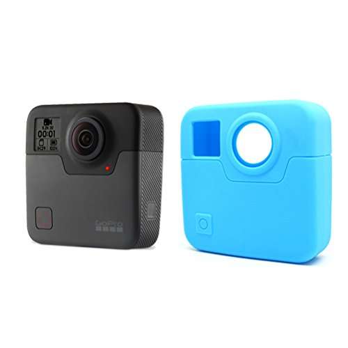 LEDMOMO Silicone Protective Housing Cover Case Full Body Protective Cover Skin for GoPro Fusion Action Camera (Blue) 6
