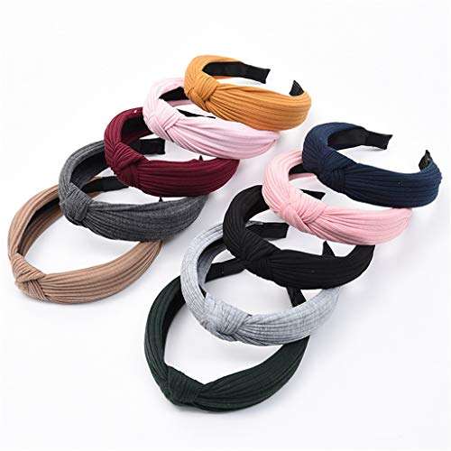 HNTDG Womens Solid Color Simple Fashion Headband Hair Band Fabric Headband 4