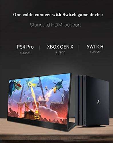 15.6 Inch Portable Monitor, Touch Screen,1920x1080P FHD IPS Screen,L Shape HDR Ultra-Thin Gaming Office Expand Dual Monitor with Type-C USB HDMI for Mobile Laptop Xbox PS4 PC Phone 6