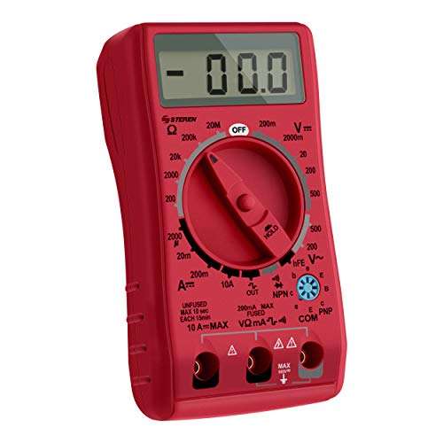 STEREN LCD Digital Multimeter with Data Retention Red 2
