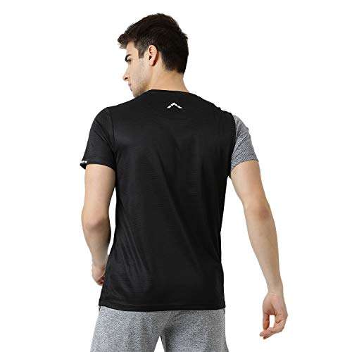 ROCK.IT Men's Plain Active Base Layer Shirt (2190100438-2_Black 44) 4