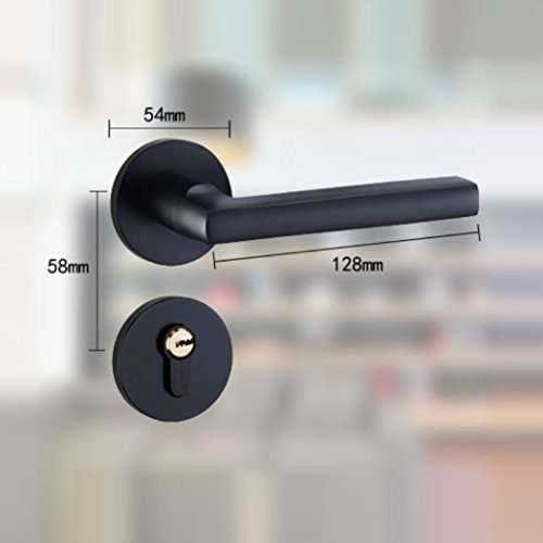 YFMMM European Interior Swing Door Handle Latch Kit Hotel Durable Silent Mechanical Door Hardware Security Wood Door Handle Lock 4