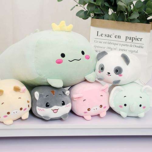 LINWEI 9 Kinds of Animal Sweethearts Dinosaurs Pigs Cats Bears Plush Toys Soft Cartoon Pandas Hamster Elephants Deer Plush Doll Baby Pillow Gift (Color : I, Size : 60cm) 4
