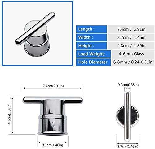 Fulinmen 2pc Door Handles Electroplated Plastic Single Hole Shower Room Accessories Door Knob Handles, for Interior Furniture Cabin (Color : Silver) 5