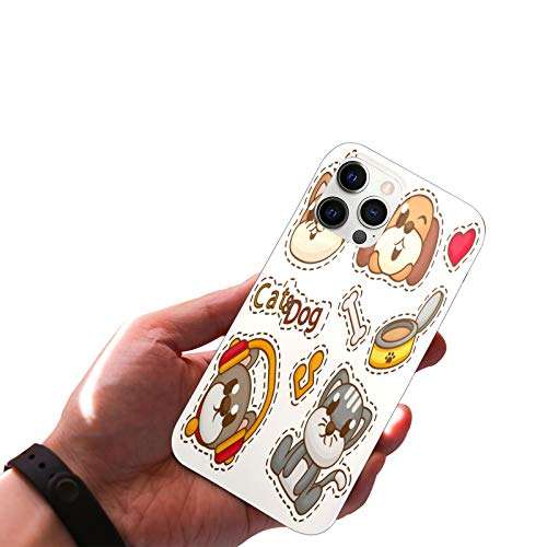 Soft Silicone Phone Case Cat Dog Sticker Cartoon Case Cell Mobile Shell Back Cover Soft Transparent Case Matte Texture for iPhone 12 Pro Max 4