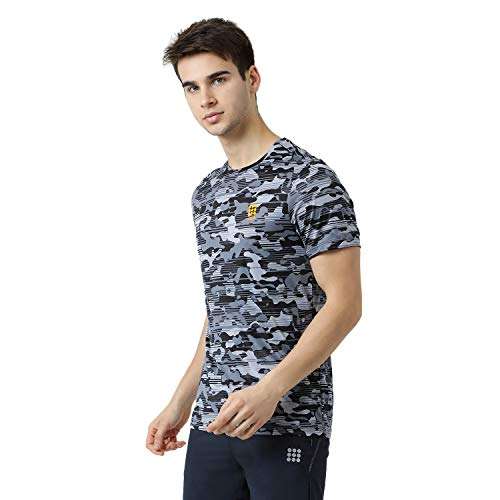 Rock.It Men's Printed Active Base Layer Shirt (2190100435-1_Blue 42) 5