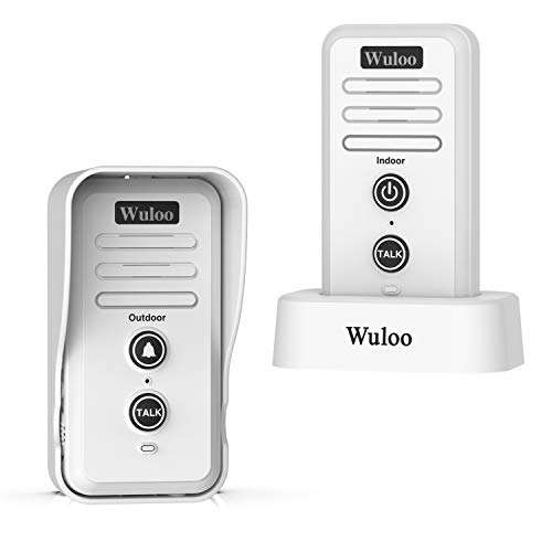 Wuloo Wireless Intercom Doorbell Chime for Home Intercomunicador (1&1-White) 2