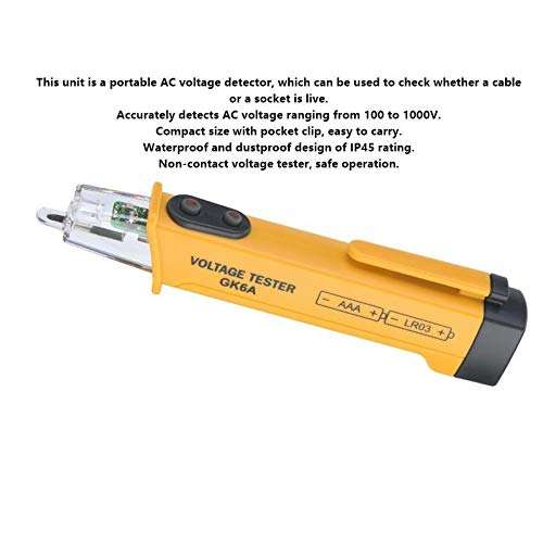 Precise Instrument GK6A Electrical LED Non-Contact Power Voltage Tester Household Circuit Test Safety Tool Digital Ammeter 6