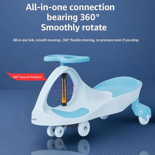 Storio Boomer Kids Magic Swing Car Twister Ride On | Toy Car with PU Wheels | Toy Car for 3 to 5 Years | Push Ride on Baby Car,100 Kg Capacity | Birthday Gift for Kids Boys and Girls - Blue 4