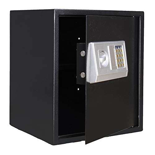 lqgpsx Digital Safe Box, Large Capacity Electronic Solid Steel Home Office Hotel Business Documents Money Cash Security with Keypad Password, Black 4