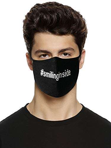 Jack & Jones Men's Cotton Reusable 3 Layer Protective Fashion Cloth Mask (12187803_Black           _One Size (Pack of 3)) 4
