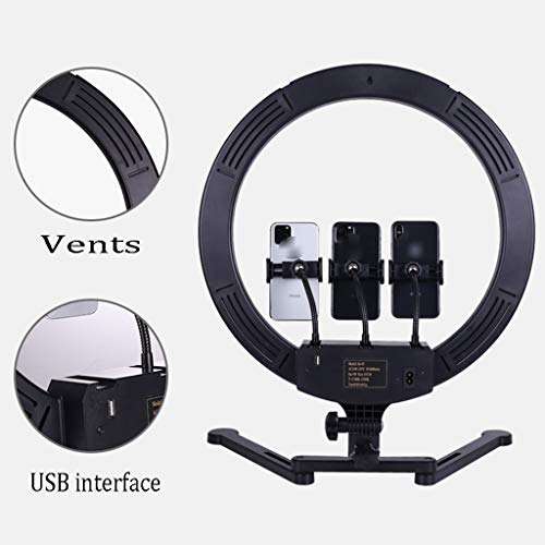 LBBL LED Selfie Ring, I-Shaped Bracket 18Inch Brightness Adjustment USB 3 Light Modes 10-Level Brightness for Makeup Selfie Photography Live Streaming 6
