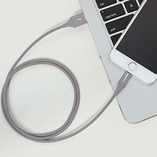 AmazonBasics Apple Certified Lightning to USB Charge and Sync Tough Cable, 3 Feet (0.9 Meters) - Grey 6