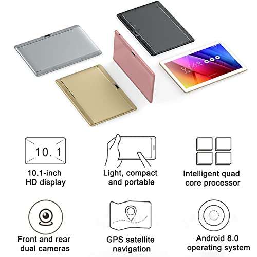 Nsxcdh Tablet 9.6Inch Android Tablet 8.1 1GB+ 16G Octa-Core WiFi HD Dual Camera Tablet PC Computer Support TF Card G-Sensor Dual Sim Card (Black) 3