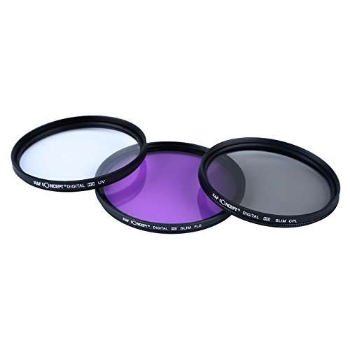 K&F Concept 62mm UV CPL FLD Graduated Filter Lens Accessory 9pcs Filter Kit UV Protector Circular Polarizing Filter + Microfiber Lens Cleaning Cloth + Petal Lens Hood + Filter Bag Pouch 6