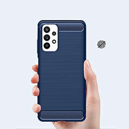 PULEN for Samsung Galaxy A32 4G Case with 1 Pack Screen Protector,Shock Absorption Flexible TPU Rubber Protective Cover - Blue 3