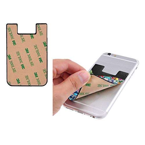 A-Mo-Ng and Us Cell Phone Card Holder Stick-On Id Credit Card Wallet Phones Case Pouch Sleeve Pocket for Many Smartphones 3