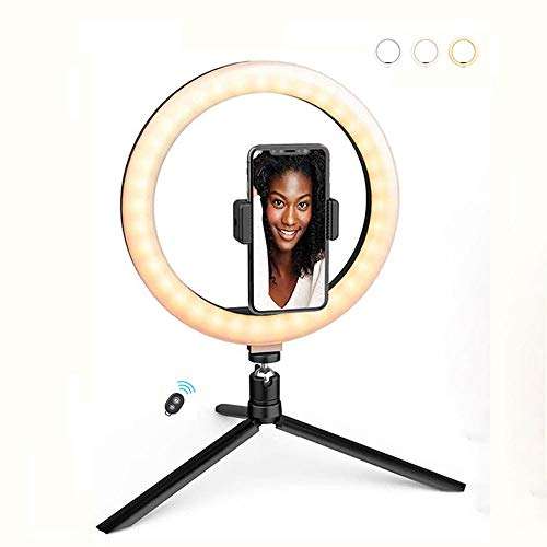 SHXITAYNB Table Ring Flash,Tikotk Ring Light with 360░ Adjust Tripod Stand,3 Light Modes,for Selfie,Video,Live Streaming,10.2 2