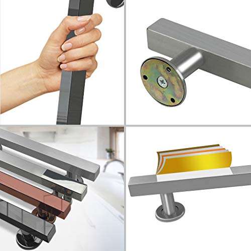 LHL-DD Door Handle, Barn Door Glass Doors Handles Alloy Handle Home Hotel Push H-Shape Pull Stainless Steel Handle Push Hardware Handles 30cm(11.8in) 3